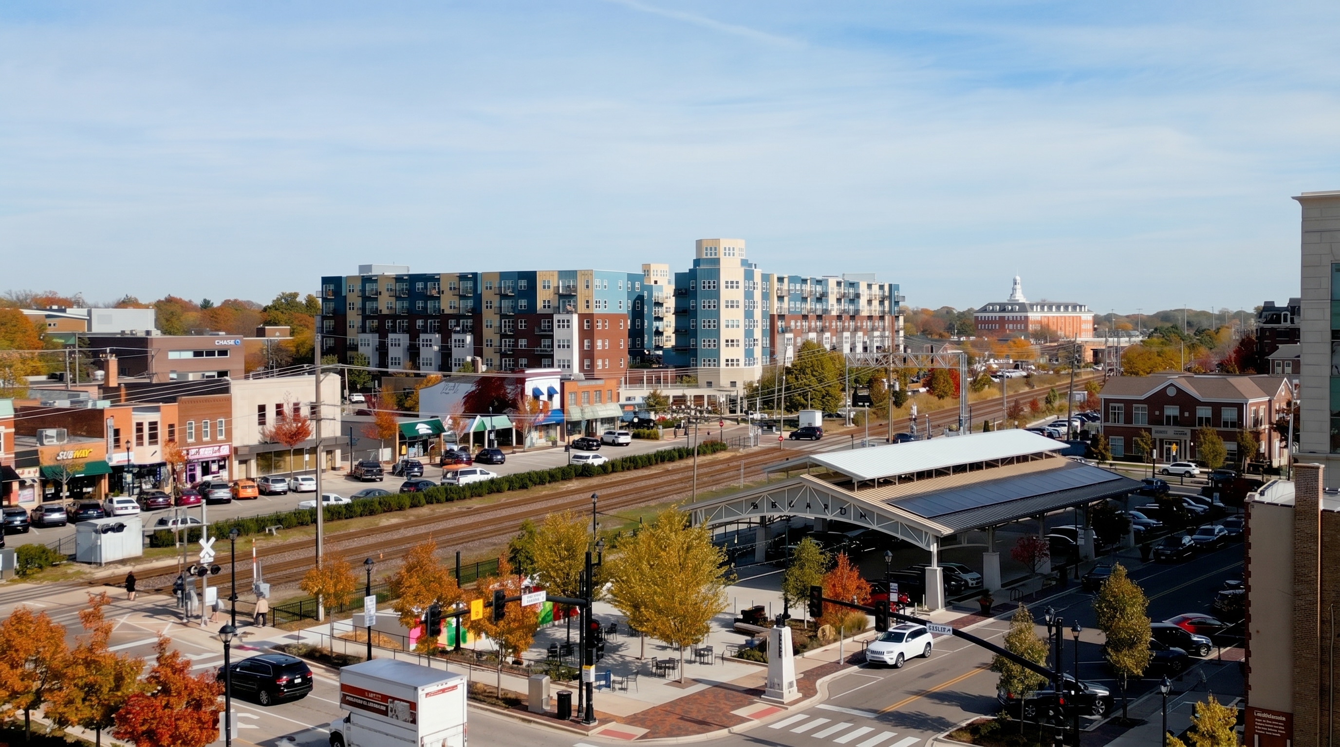 Downtown Wheaton aerial view